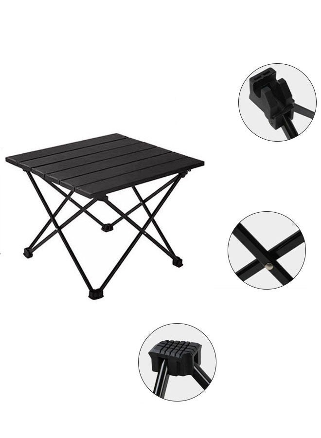 إسكدنيا طاولة تخييم قابلة للطي مع حقيبة حمل خفيفة الوزن طاولة معدنية صغيرة مربعة للتخييم للطعام في الهواء الطلق والنزهات والحفلات (أسود) - Image 3