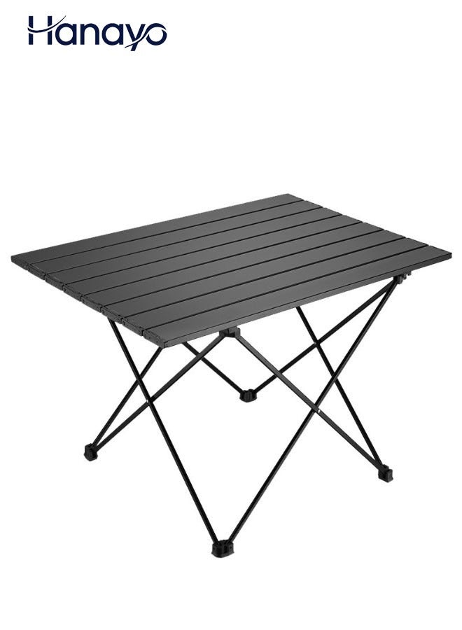 إسكدنيا طاولة تخييم قابلة للطي مع حقيبة حمل خفيفة الوزن طاولة معدنية صغيرة مربعة للتخييم للطعام في الهواء الطلق والنزهات والحفلات (أسود) - Image 1