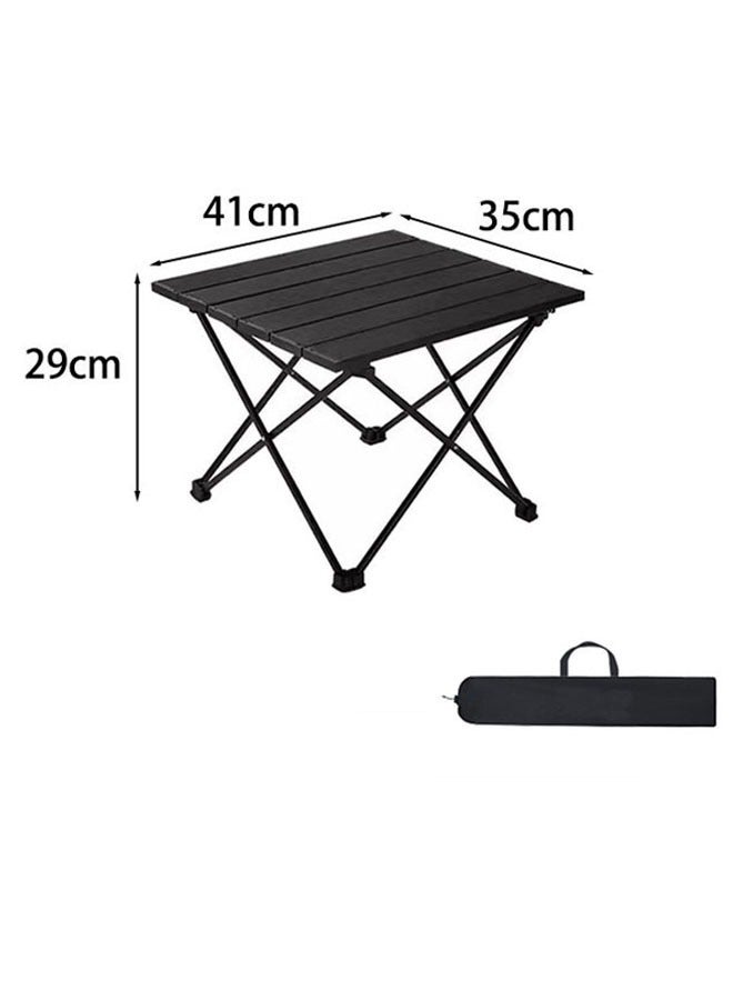 إسكدنيا طاولة تخييم قابلة للطي مع حقيبة حمل خفيفة الوزن طاولة معدنية صغيرة مربعة للتخييم للطعام في الهواء الطلق والنزهات والحفلات (أسود) - Image 2