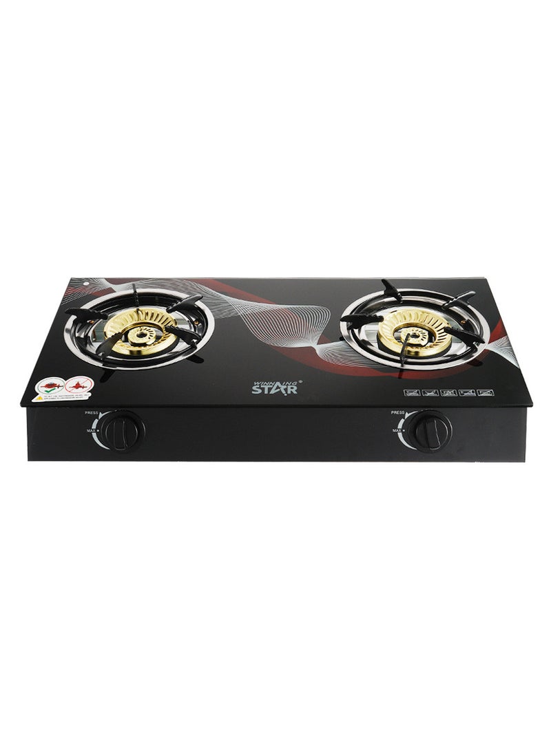 Winning Star 2 Burner Propane Gas Stove, High-Efficiency Tempered Glass Auto-Ignition Gas Burner Stove, Cooktop Burners for Camping BBQ Patio - Image 1