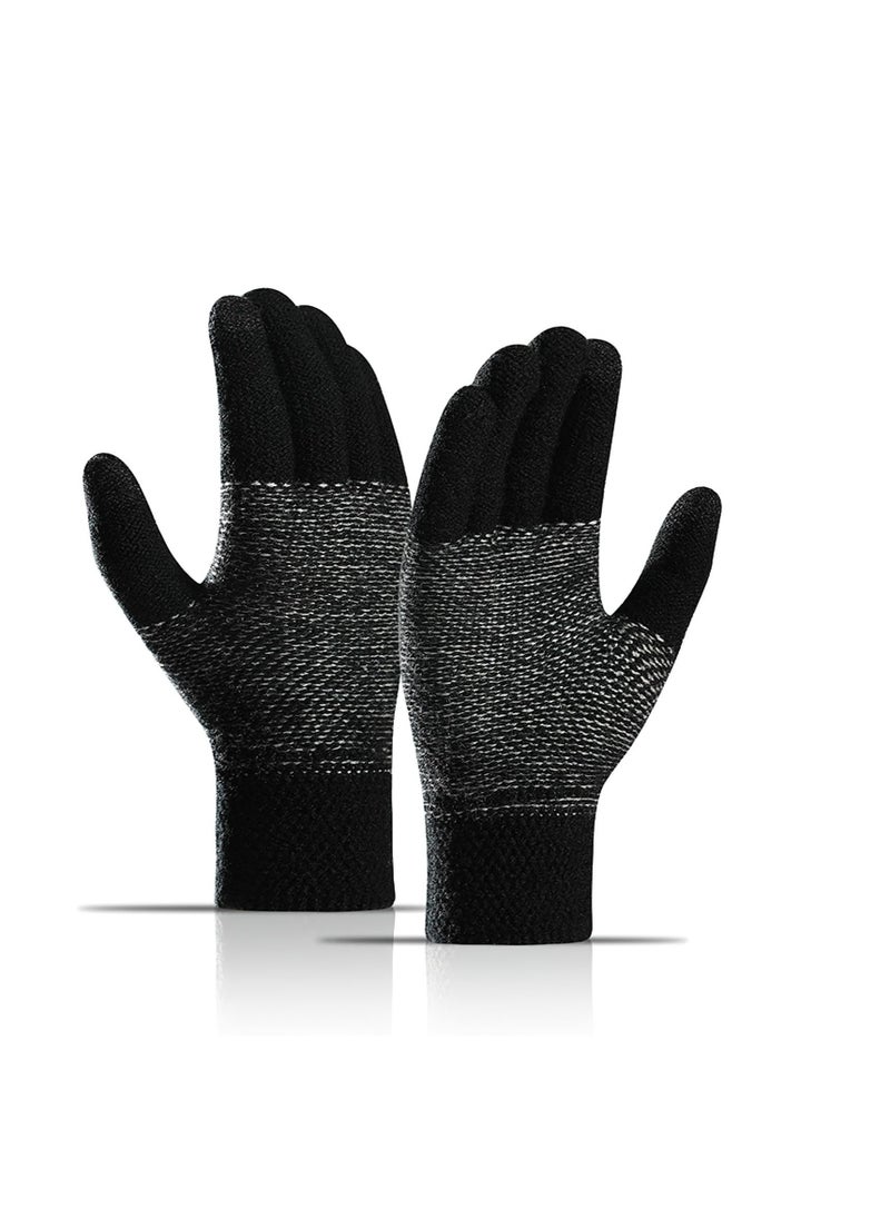 Generic - Warm Touch Screen Knit Gloves for Men and Women, Thermal Wool Lined for Driving, Running, Cycling and Hiking - Image 1