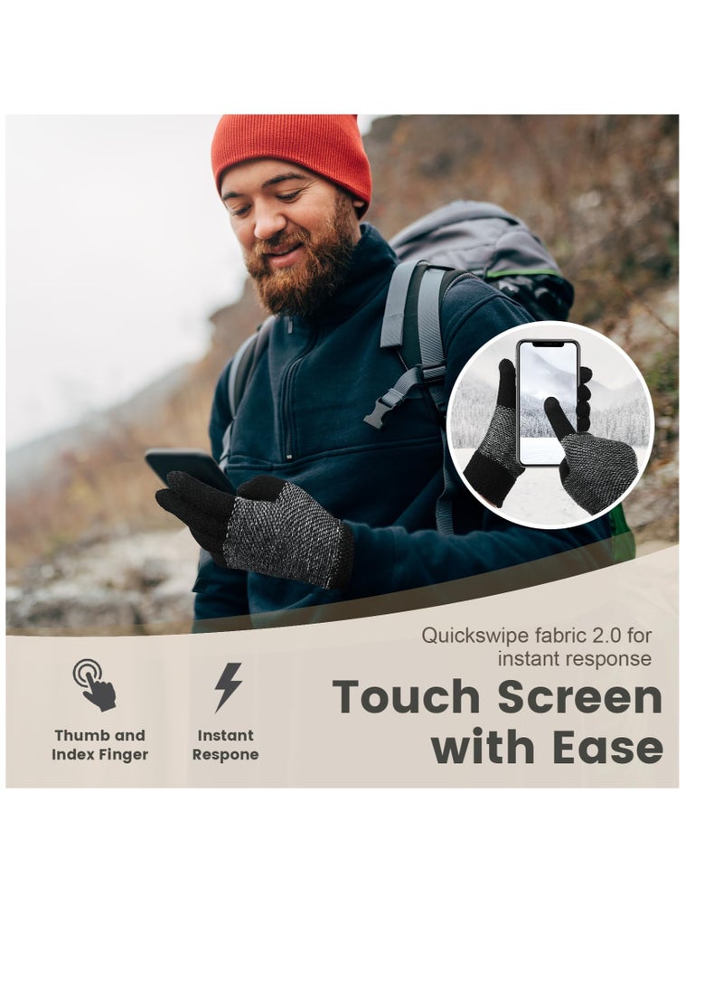Generic - Warm Touch Screen Knit Gloves for Men and Women, Thermal Wool Lined for Driving, Running, Cycling and Hiking - Image 1