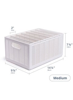 Excefore Closet Organizer, Storage Bin Container with Removable Dividers for Wardrobe & Drawers, Clothes Organizer, Office Organization, Pantry Organizer, Sturdy, Stackable & Foldable, Medium  - Image 2