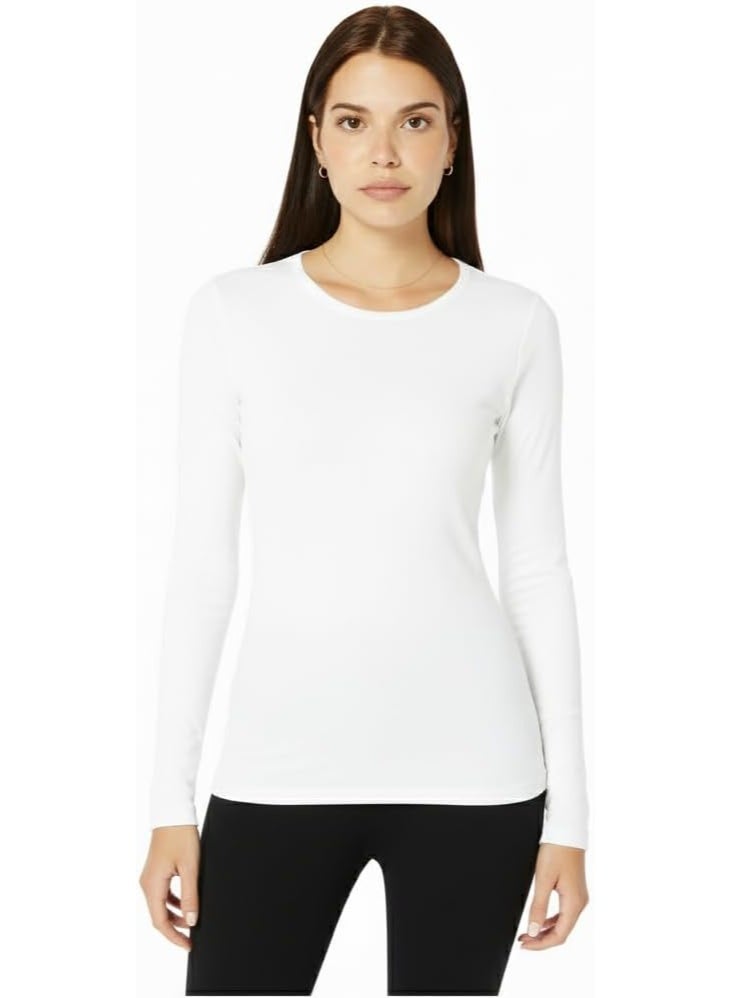 Comodo Women's Classic Long Sleeve Crewneck Top, Fitted Style, Casual Wear - Image 1
