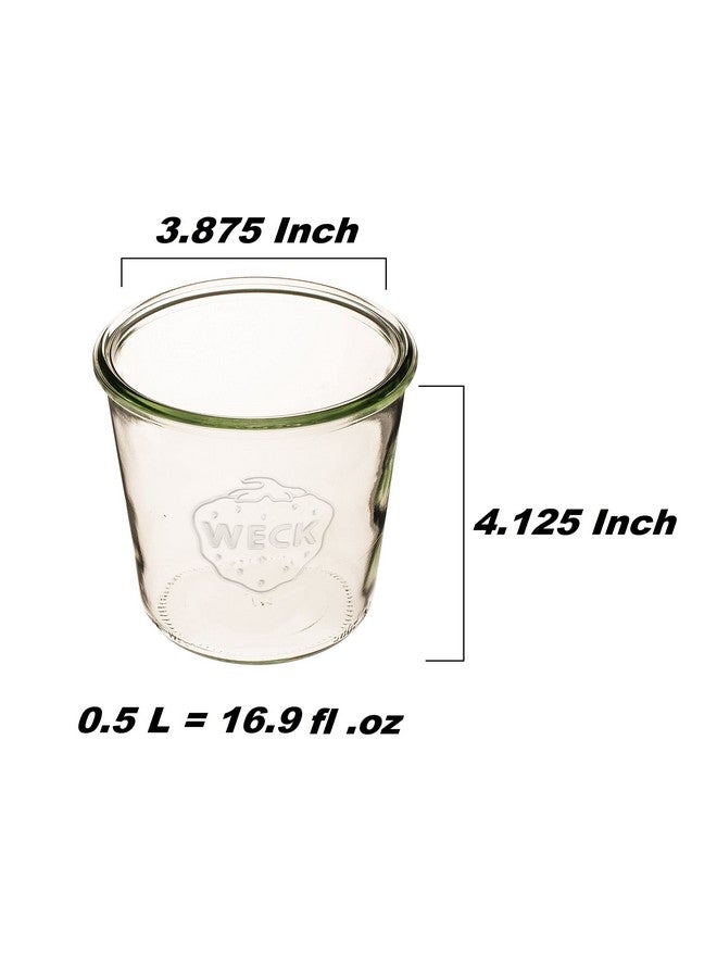 Dycica Weck Canning Jars 742-19.6 fl. oz Weck Mold Jars made of Transparent Glass - Eco-Friendly Canning Jar - Food Storage Containers with Lids Airtight - 1/2 Liter Jars Set - Pack of 4 Jars with Lids - Image 2