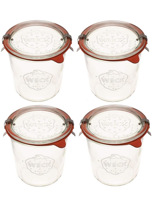 Dycica Weck Canning Jars 742-19.6 fl. oz Weck Mold Jars made of Transparent Glass - Eco-Friendly Canning Jar - Food Storage Containers with Lids Airtight - 1/2 Liter Jars Set - Pack of 4 Jars with Lids - Image 1