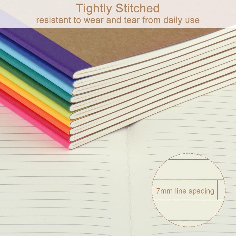 ZCZN 50 Pack Colorful Lined Notebooks Bulk, A5 Journals with 10 Colors, 60 Pages/30 Sheets, 8.3x5.5 Inch, College Ruled Paper, Travel Writing Journal Notebooks for Work,School(50 pack,10 colors) - Image 5