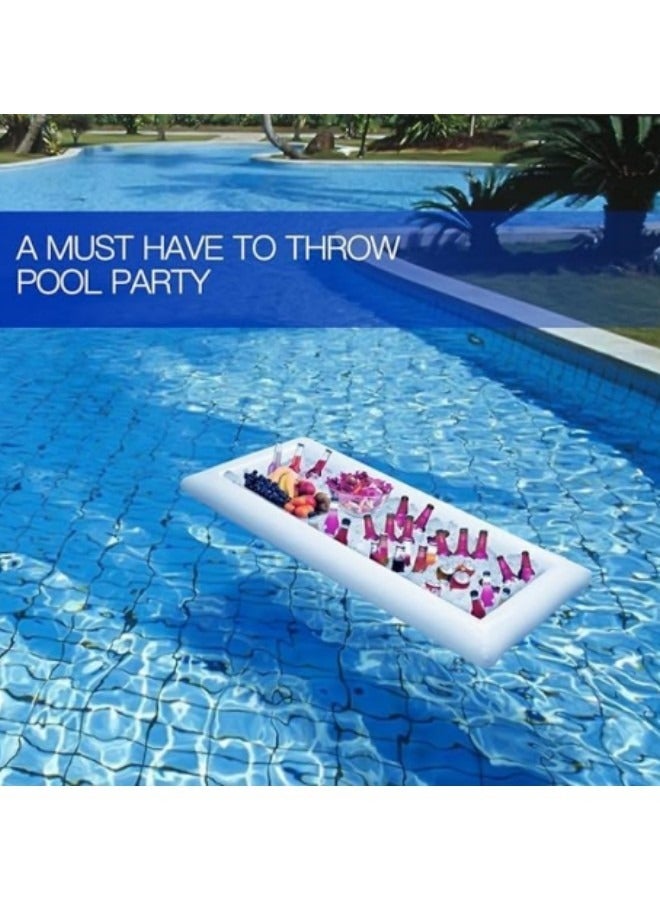 GGEROU Inflatable Serving Bars Ice Buffet Salad Serving Trays Food Drink Holder Cooler Containers Indoor Outdoor BBQ Picnic Pool Party Supplies Buffet Cooler with a Drain Plug - Image 4