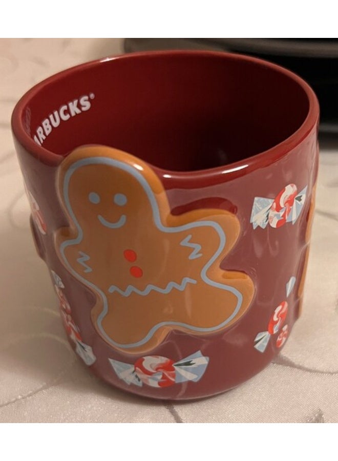 ستاربكس كوب سيراميك بتصميم كعك عيد الميلاد من ستاربكس - أحمر (14 أونصة / 414 مل) - Image 3