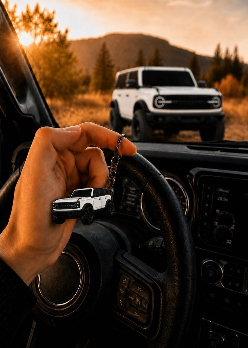 FOUR WHEEL BEAST إكسسوارات سلسلة مفاتيح برونكو - غطاء حامل مفتاح 4 أبواب - تعديلات رائعة متوافقة مع فورد برونكو 2021 2022 2023 - Image 5