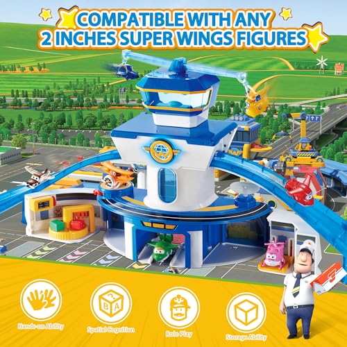 Super Wings World Airport Playset Includes 2 TransformaBot Jett and Donnie Figures Preschool Educational Learning Toys for Boys and Girls Age 3 4 5 6 Birthday Gifts for Kids - Image 5