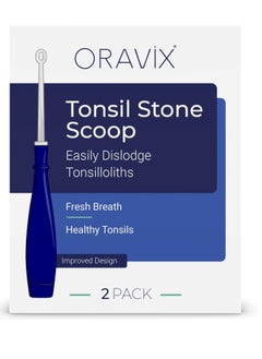 ORAVIX Oravix Tonsil Stone Remover, Fight Bad Breath, Easily Navigate Tonsil Crypts, Tonsil Stone Removal Tool with 3 Nozzles & LED Light, Tonsil Cleaner, Tonsil Stones Removal at Home, 2 Pack Curettage Pick  - Image 1