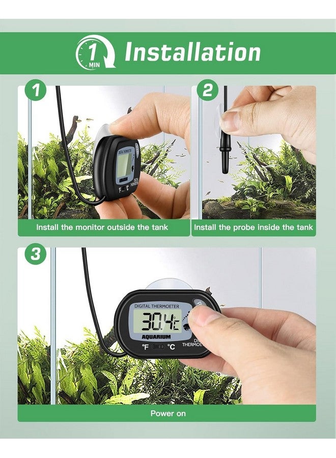 Zacro Glass LCD Digital Aquarium Thermometer Fish Tank Water Terrarium Temperature for All Life Stages - Image 2