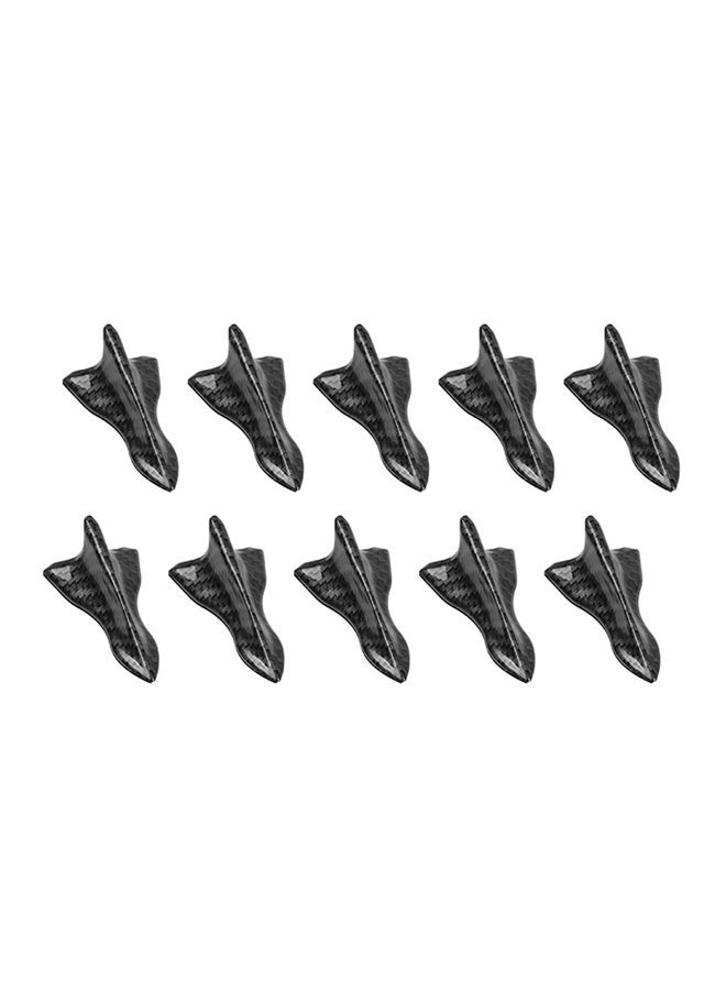 NIBEMINENT 10-Piece Universal Car Carbon Fiber Shark Fin Diffuser Vortex Generator Roof Spoiler