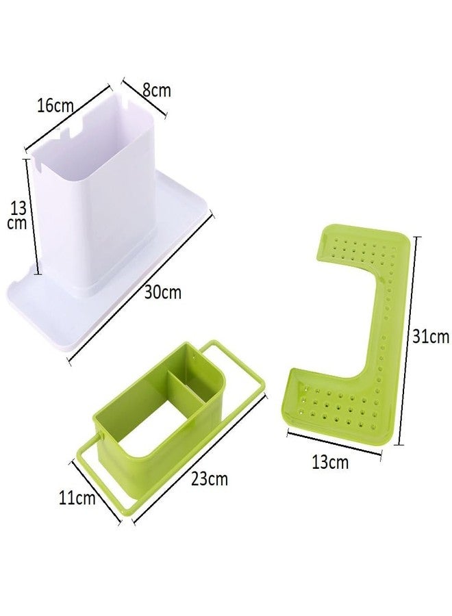 NANIAAY Creative Plastic Kitchen Sponge Holder with Base Stand | Expandable Sink Shelf Organizer for Cleaning Supplies | Multipurpose Rustproof Drainer Rack for Liquid Soap, Brush, Towel & Cloth - Image 3