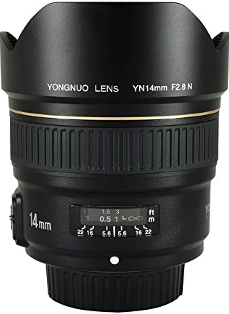 YONGNUO Yongnuo Yn14Mm F2.8N Ultra-Wide Angle Prime Lens For Nikon Dslr Cameras  - Image 1