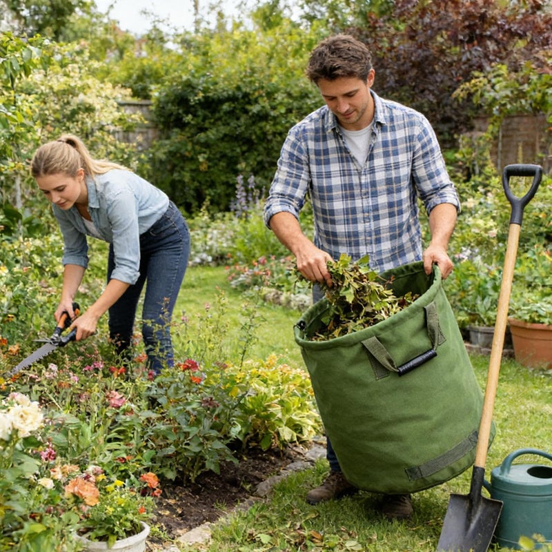 أكياس ثقيلة للعشب والأوراق سعة 30 جالون للنفايات في حديقة الفناء وقصاصات العشب - Image 4