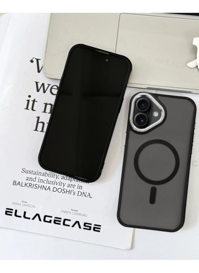 Stylish Case for iPhone 16, Solid Camera Protection, Shockproof, Enhanced Protection, Compatible with Magsafe and Wireless Charging