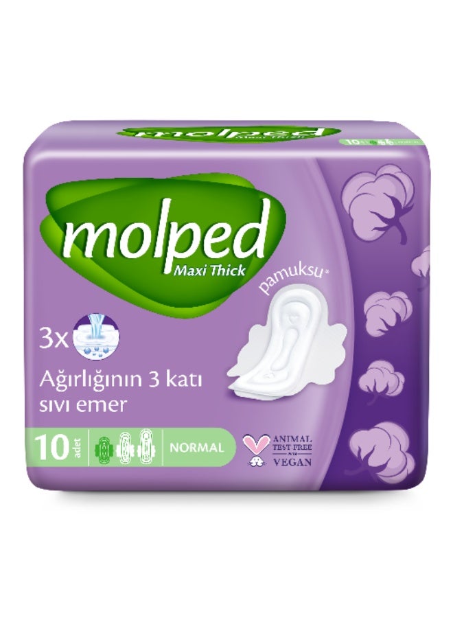 Molped Maxi Thick Sanitary Pads Normal Flow – Pack of 10 | Comfortable & Reliable Protection - Image 2