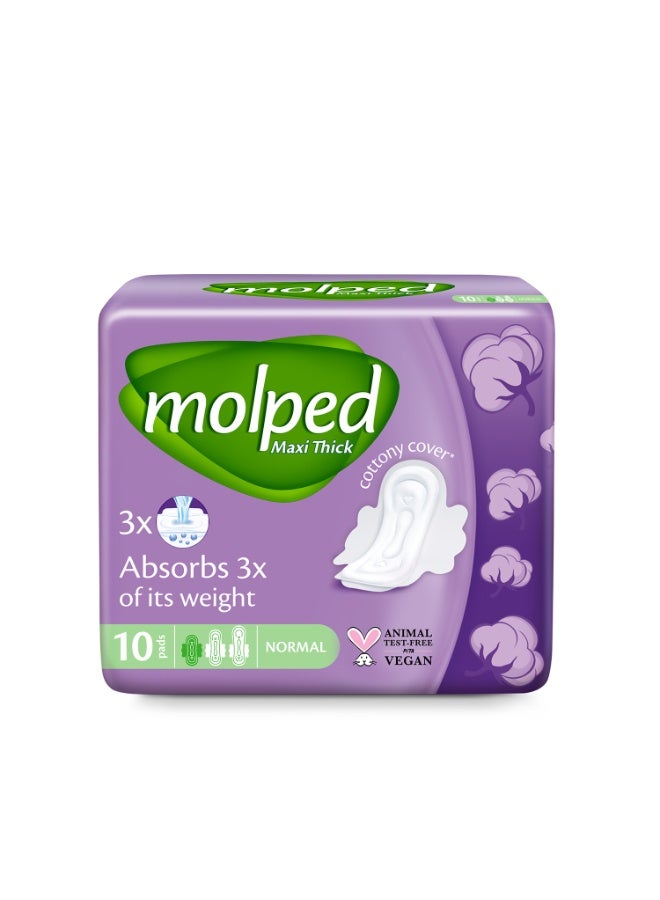 Molped Maxi Thick Sanitary Pads Normal Flow – Pack of 10 | Comfortable & Reliable Protection - Image 1