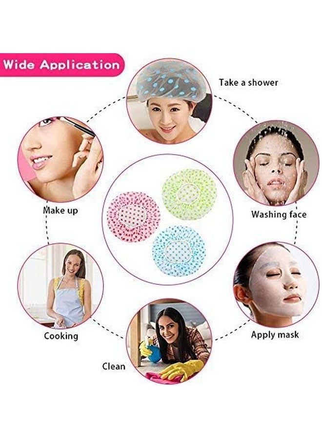 JHEPCOIN Set Of 2 Reusable Waterproof Elastic Eva Free-Size Bathroom Shower Caps - For Homes, Spas, Salons, Hair Treatment, Beauty Parlors multicolour and print - Image 2