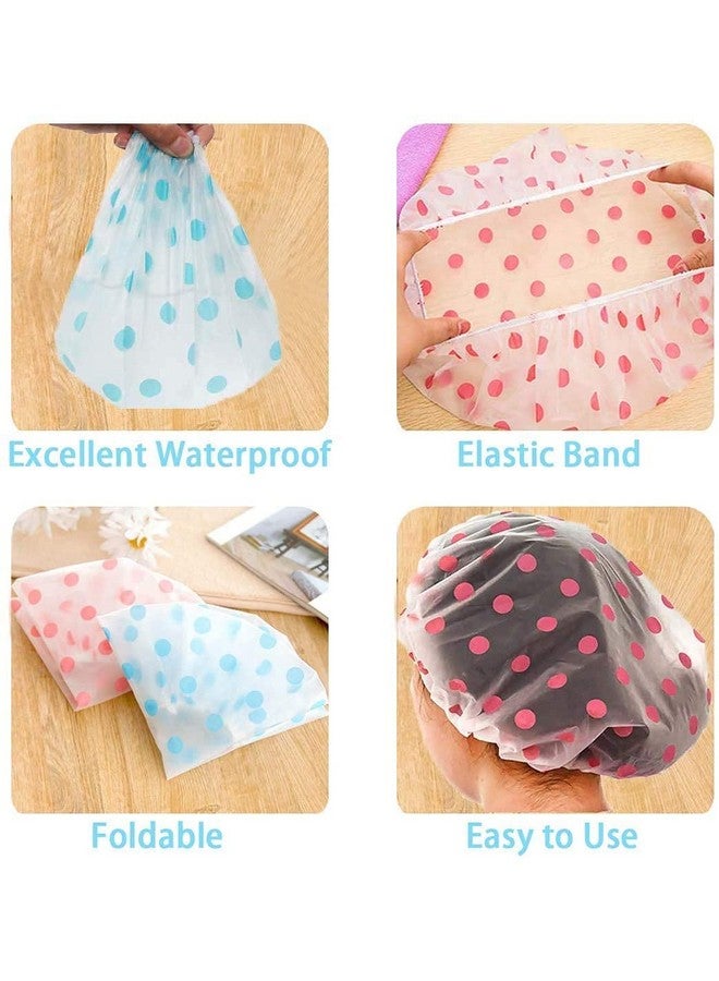 JHEPCOIN Set Of 2 Reusable Waterproof Elastic Eva Free-Size Bathroom Shower Caps - For Homes, Spas, Salons, Hair Treatment, Beauty Parlors multicolour and print - Image 3