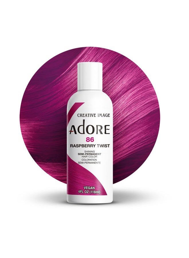 Adore Semi Permanent Hair Color - Vegan and Cruelty-Free Red Hair Dye - 4 Fl Oz - 086 Raspberry Twist (Pack of 1) - Image 1