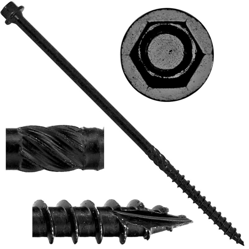 Jake Sales 14 X 6 Heavy Duty Black TimberLogLandscaping Wood Screws 50 Count