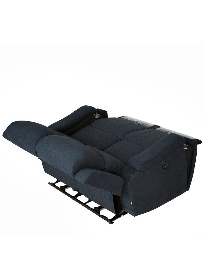 DANUBE HOME أريكة بالادين القابلة للإمالة بمقعدين من القماش مع أضواء LED وحامل أكواب - أريكة قابلة للإمالة زرقاء أنيقة لغرفة المعيشة - أريكة مريحة للجلوس - Image 5