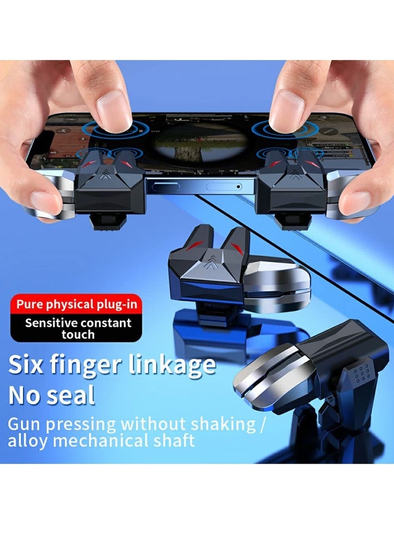 Generic - Game Trigger PUBG Mobile Trigger Game Controller 4 Triggers L1R1 L2R2 Compatible with iPhone and Android Most Phones Support COD/PUBG/ROS and Many Other Games Enhance Your Gaming Experience - Image 1