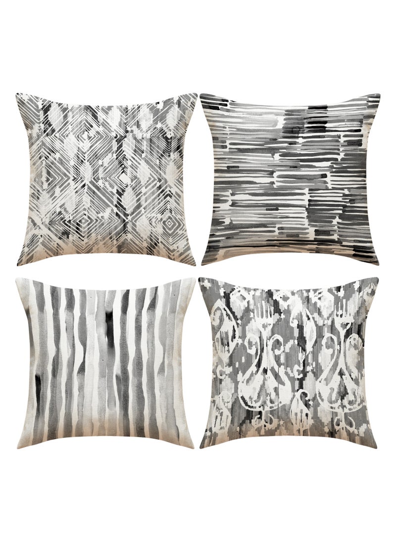 FASHION HOME Set of 4 Cushion Covers Decorative Throw Pillow cases for Living Room Garden Outdoor Décor  - Image 1