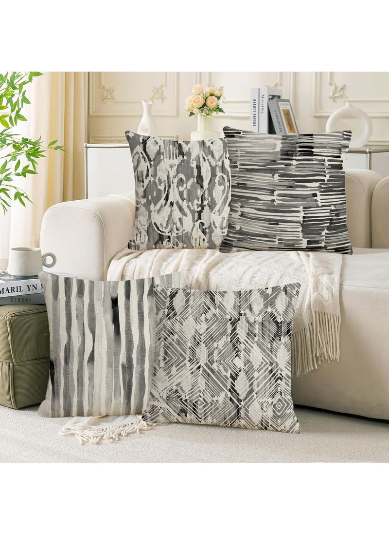 FASHION HOME Set of 4 Cushion Covers Decorative Throw Pillow cases for Living Room Garden Outdoor Décor  - Image 2