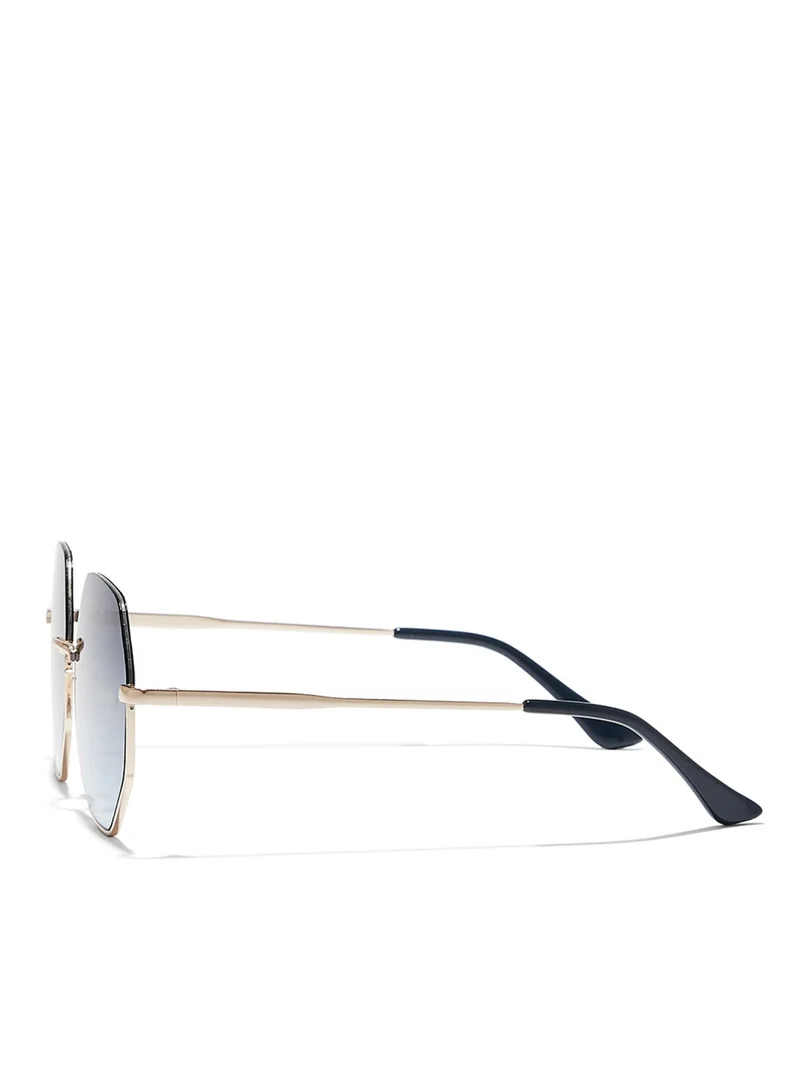 Blackout HEXA Women Rose Gold Sunglasses - Frame Material: Metal - Frame Color: Rose Gold-Lens Color: Blue - Full Rim