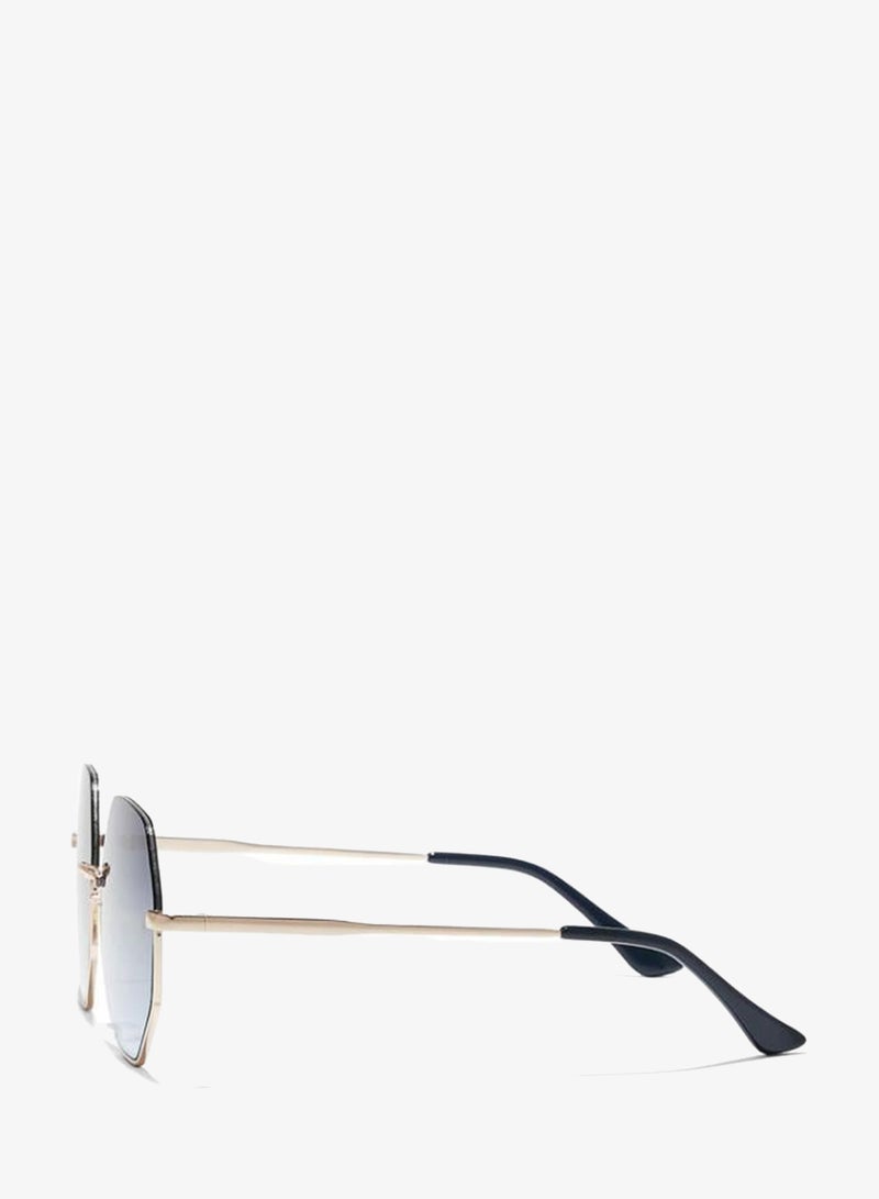 Blackout HEXA Women Rose Gold Sunglasses - Frame Material: Metal - Frame Color: Rose Gold-Lens Color: Blue - Full Rim - Image 3