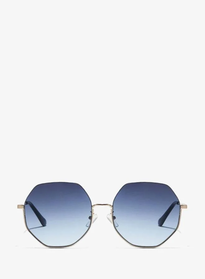 Blackout HEXA Women Rose Gold Sunglasses - Frame Material: Metal - Frame Color: Rose Gold-Lens Color: Blue - Full Rim