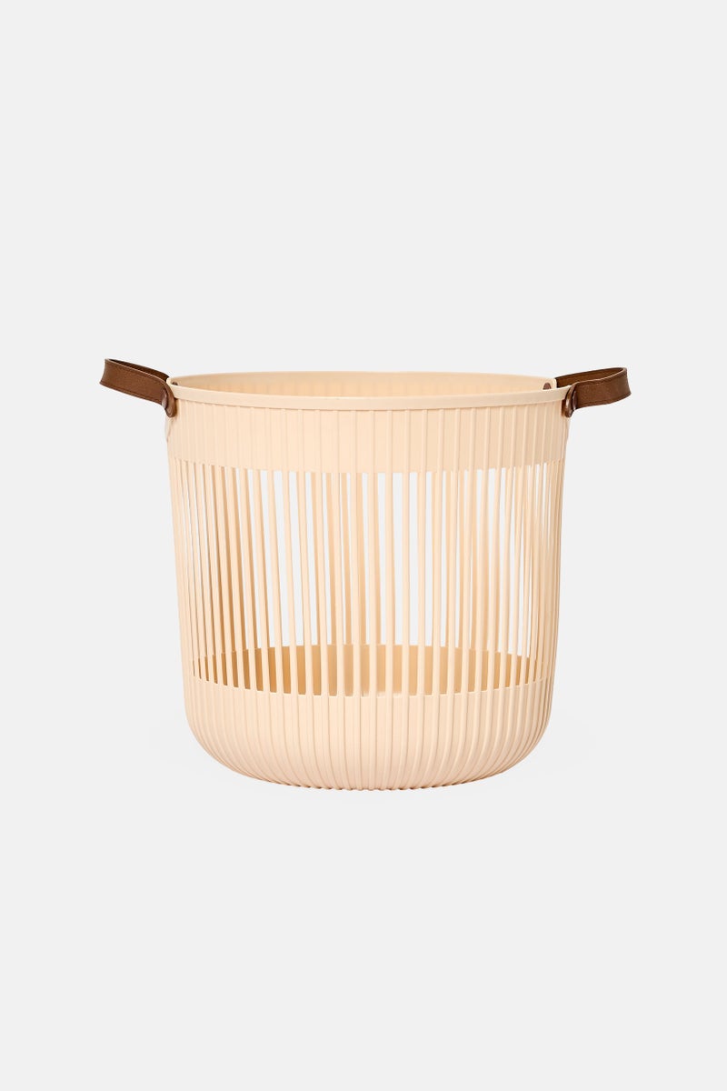 Oasis Home Multi Purpose Storage Basket With Handle, Beige - Image 1