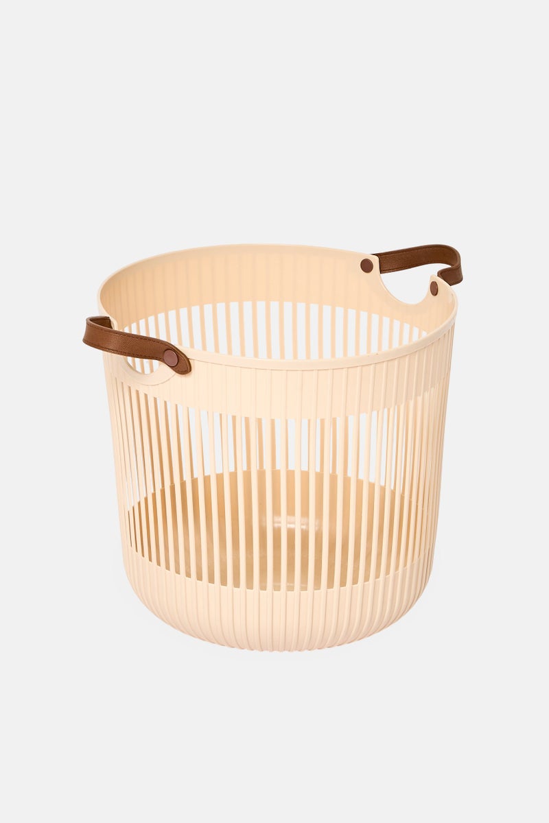 Oasis Home Multi Purpose Storage Basket With Handle, Beige - Image 2