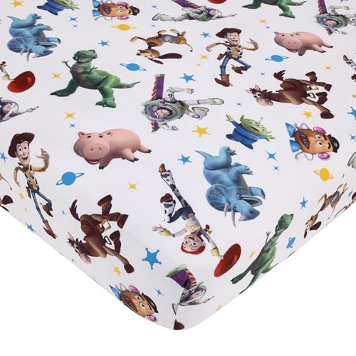 NoJo Disney Toy Story Taking Action Blue, Green and Yellow 4 Piece Toddler Bed Set - Comforter, Fitted Bottom Sheet, Flat Top Sheet, and Reversible Pillowcase - Image 3