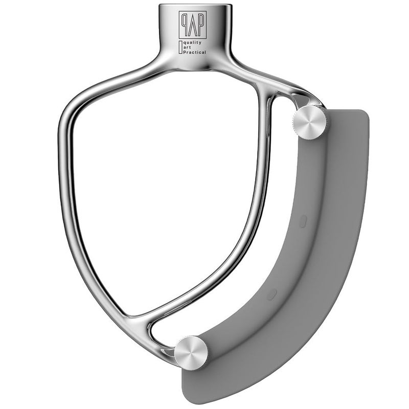 qAp quality art Practical Flex Edge Beater Pro FEB6G for KitchenAid Bowl-Lift Stand Mixers With 6QT Glass Bowl- Stainless Steel Flat Beater with Replaceable Silicone Edges. - Image 1