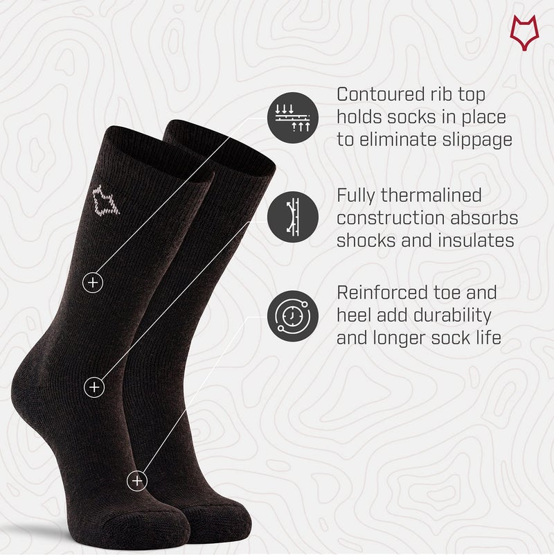 Fox River Standard Wick Dry Tramper Medium-Weight Outdoor Crew Socks, Black, Large - Image 3