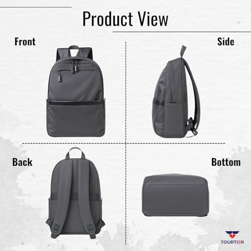 TOURTIER Travel Laptop Backpack, Fits 15.5 Inch Laptop, Lightweight Polyester Business Computer Bag for Men Women (GREY) - Image 5