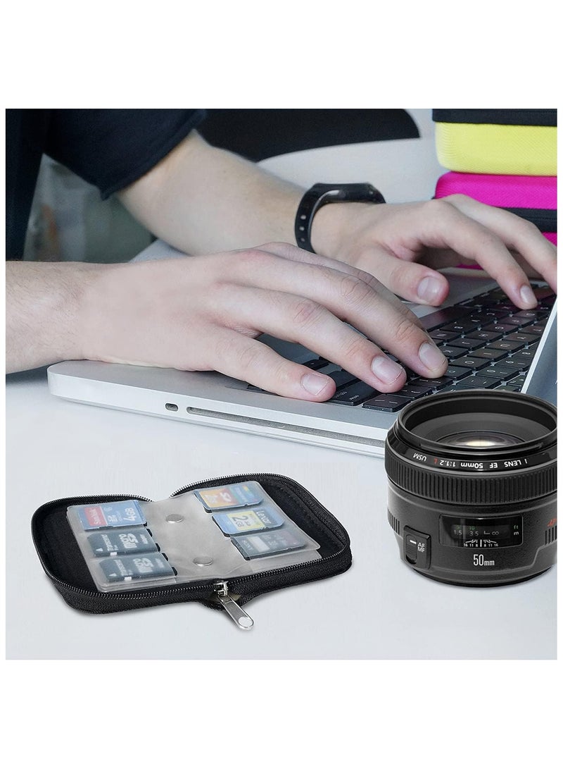 NANAO Memory Card Cases, 22 Slot Zippered SD Micro SD CF SDXC SDHC MMC Secure Digital Memory Compact Flash Cards Carrying Holder Bags Pouch Organizer Keeper Media Storage & Organization, 1PCS 8 Pages (Blue) - Image 5