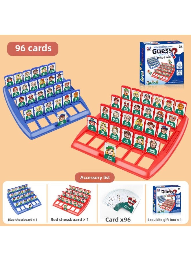 Children's Desktop Gaming Guess Who Am I Logic Reasoning Educational Parent-Child Interactive Toy Paper Card Game-Color:Guess Who I Am (color Box)  - Image 1