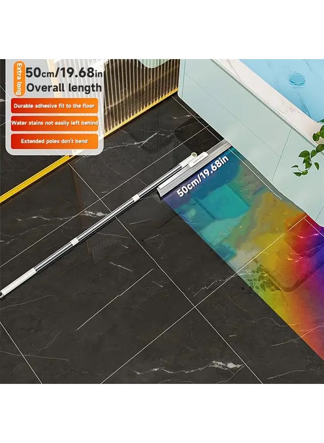 3 In 1 Floor Squeegee Broom With Scraper 47 44 Inch Stainless Steel Handle Multi Surface Cleaner - Image 1