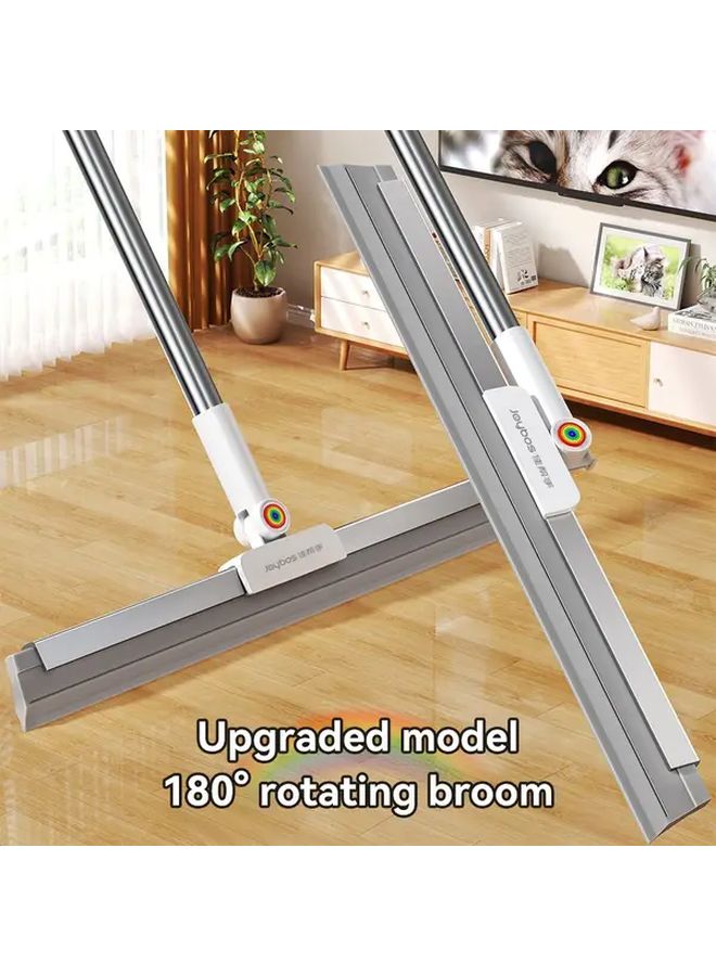 3 In 1 Floor Squeegee Broom With Scraper 47 44 Inch Stainless Steel Handle Multi Surface Cleaner - Image 4