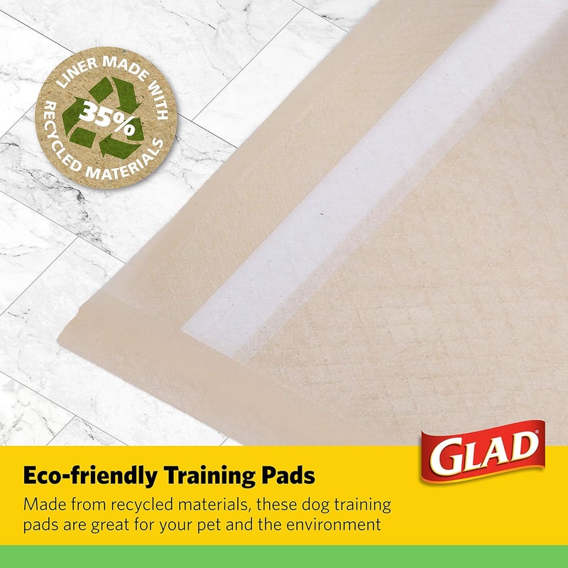 Glad for Pets Earth Friendly Bamboo Training Pads | Eco Friendly Puppy Pads for All Dogs | 85 Super Absorbent Puppy Training Pads, Deodorizing Dog Training Pads for Pets, Beige, Model Number: FF13710 - Image 5
