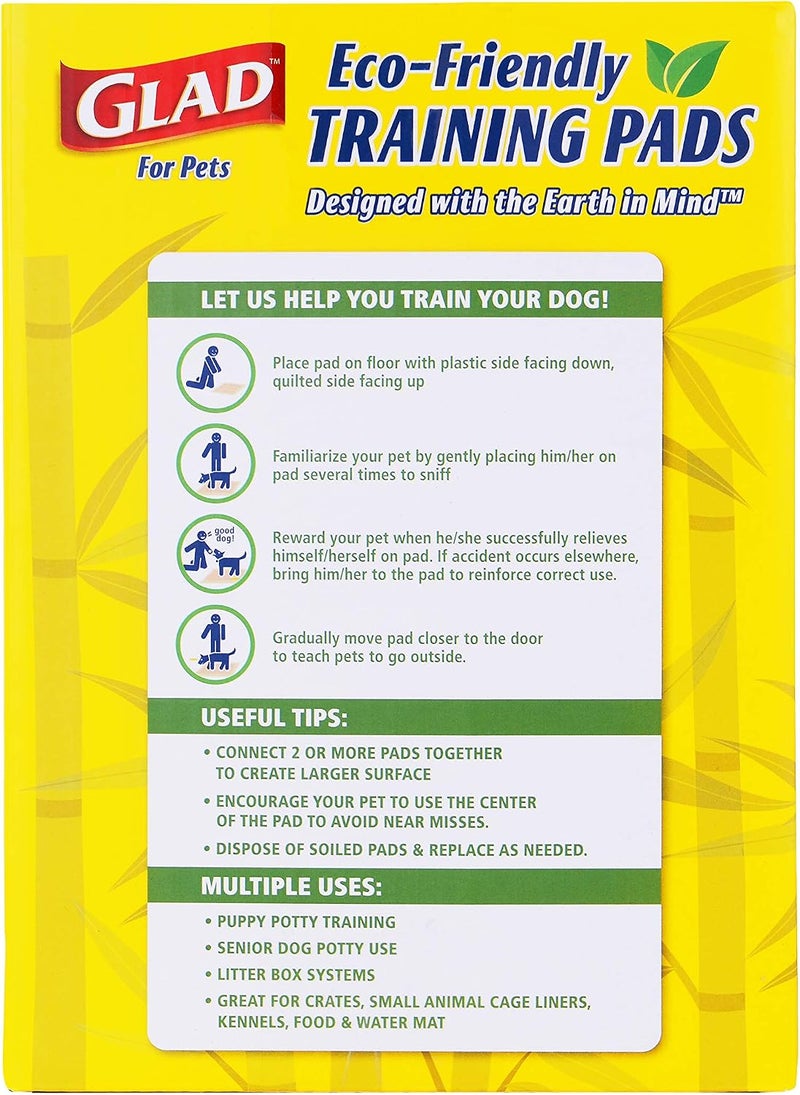 Glad for Pets Earth Friendly Bamboo Training Pads | Eco Friendly Puppy Pads for All Dogs | 85 Super Absorbent Puppy Training Pads, Deodorizing Dog Training Pads for Pets, Beige, Model Number: FF13710 - Image 3
