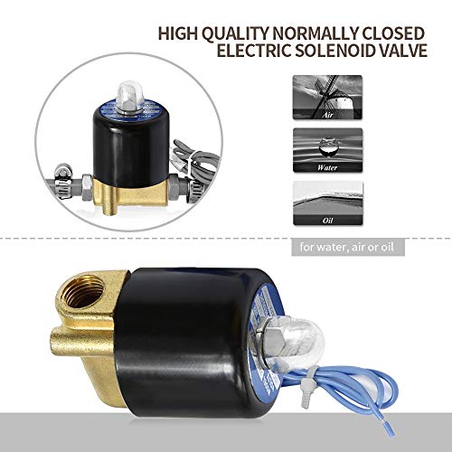 MDEOOSKY DC12V 1/4" Electric Solenoid Valve, 2W-025-08, Zinc Alloy Body, Brass Coil, 2-Way, Normally Closed, Suitable for Water, Diesel, Gas & Low Viscosity Fluids - Image 3