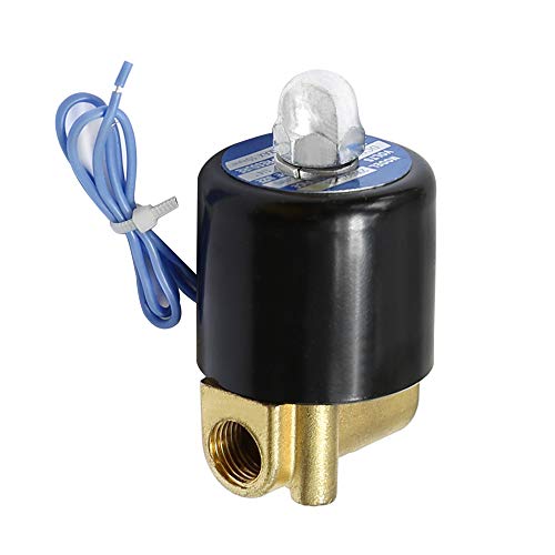 MDEOOSKY DC12V 1/4" Electric Solenoid Valve, 2W-025-08, Zinc Alloy Body, Brass Coil, 2-Way, Normally Closed, Suitable for Water, Diesel, Gas & Low Viscosity Fluids - Image 1