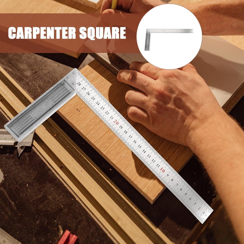 Hemobllo Stainless Steel Multi-Function Carpentry Ruler 300Mm Thickened Framing Square Right Angle Measuring Tool for Woodworking and Machinist Use, - Image 3